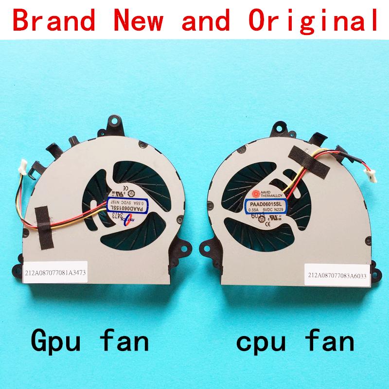

New laptop CPU GPU cooling fan Cooler Notebook PC for MSI gs70 gs72 2PE 2QE 2OD ONC 6QD 6QC 6QE ms-1771 MS-1773 3-PinS 3-Wire
