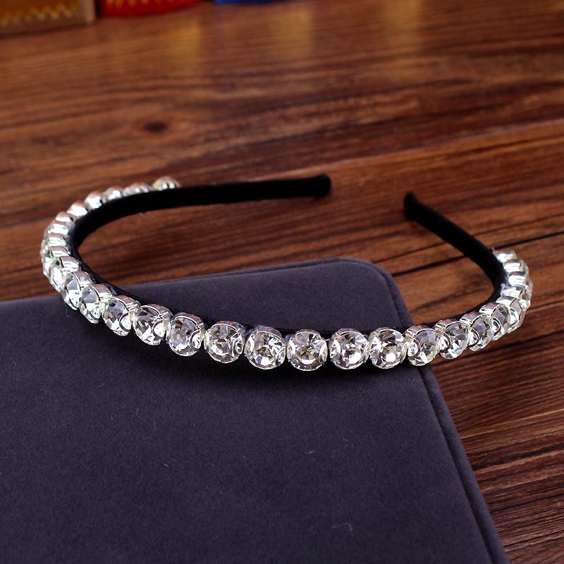 

Korean Fashion Jeweled Hair Band Accessories Shiny Clear Full Crystal Stone Hairband Rhinestone Headbands For Women Wedding