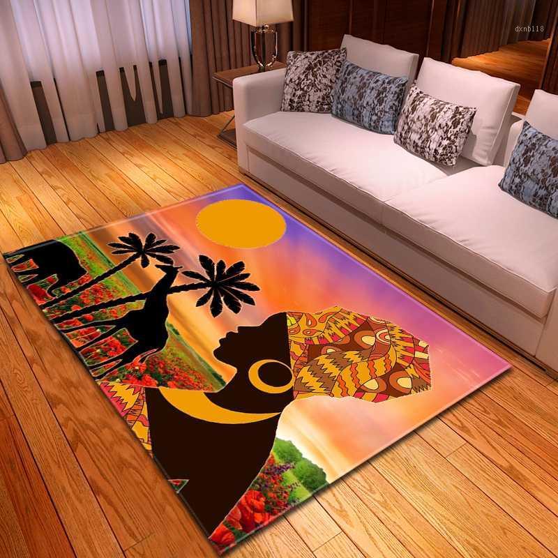 

African Girls Portrait Parlor Carpets Bedroom Rugs Shoe Cabinet Mat Soft Non-slip Living Room Area Rug Carpet for Home Decor1, No-2