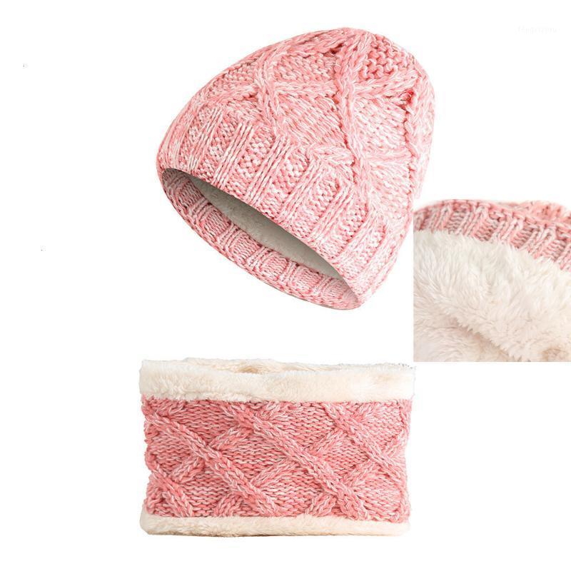 

1-8 Years Kids Beanies Nice Gift Warm Plush Knitted Ribbed Children Winter Hat Scarf Set Baby Girl Boys Ring Scarves 2Pcs1, Dark red