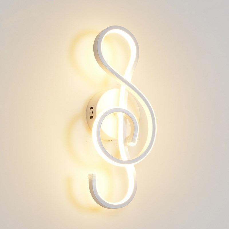 

Simple and Creative Led Wall Lamp Musical Note Design Led Wall Lamp Living Room Background