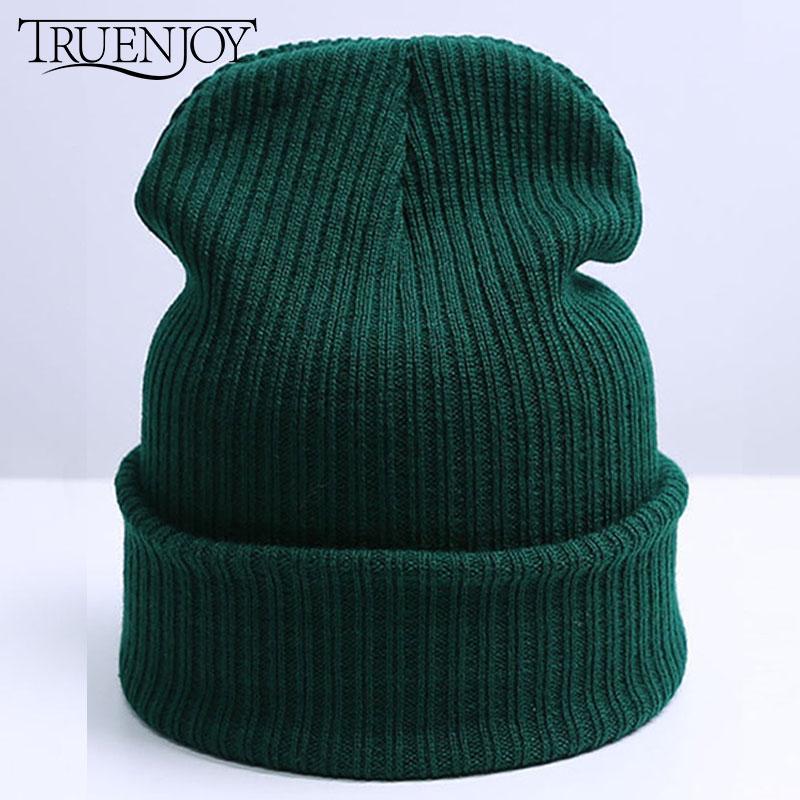 

TRUENJOY Casual Autumn Winter Hat for Women Men's Knitted Skullies Beanies Hats Unisex Solid Color Winter Beanie Hip Hop Style1