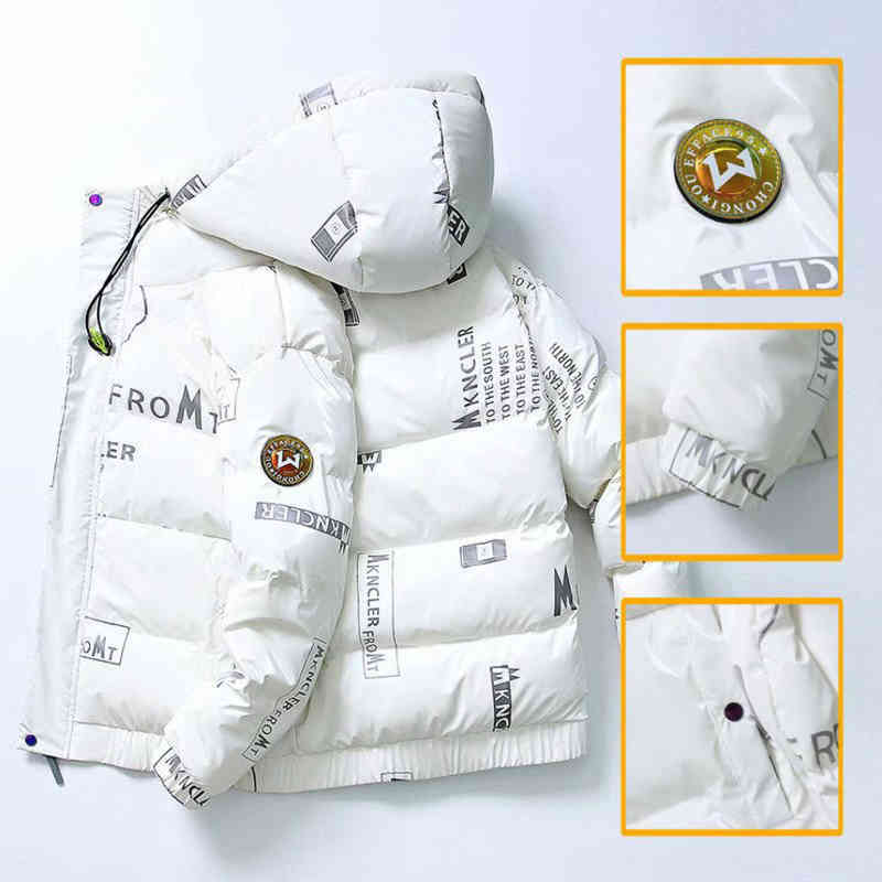 

White duck feather men's et, casual coat, windbreaker, winter fashion, Korean version, Black