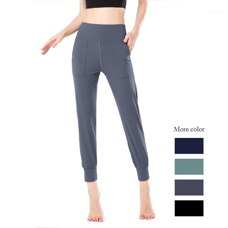 

Casual yoga leggings for women running fitness pants pleated sweatpants women' sports pants mallas deporte mujer#2l51, Black