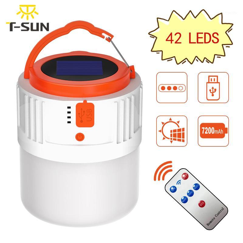 

T-SUN 42LED Portable Lantern Solar Camping Light USB+Solar Charging With Remote Control Camping Tent Light Outdoor1