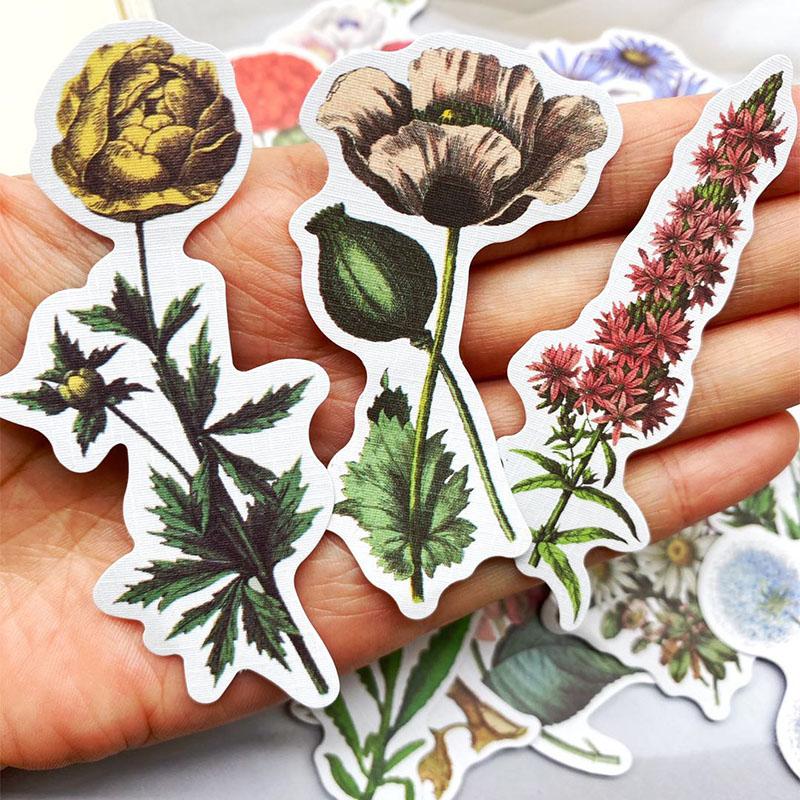 

40PCS Vintage Plant stickers DIY scrapbooking backing collage diary happy plan phone gift sealing decorative stickers