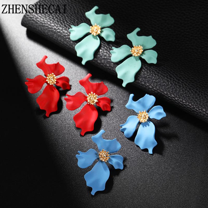 

Geometric Long Earrings Flower for Women New Gold Color Punk Fahsion Vintage Maxi Earring Wedding Jewelry HOT