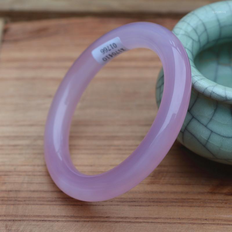 

certificate Natural Light Purple Chalcedony Bangle Round Bar Bangle Bracelet Gift for women Jades Jewelry1