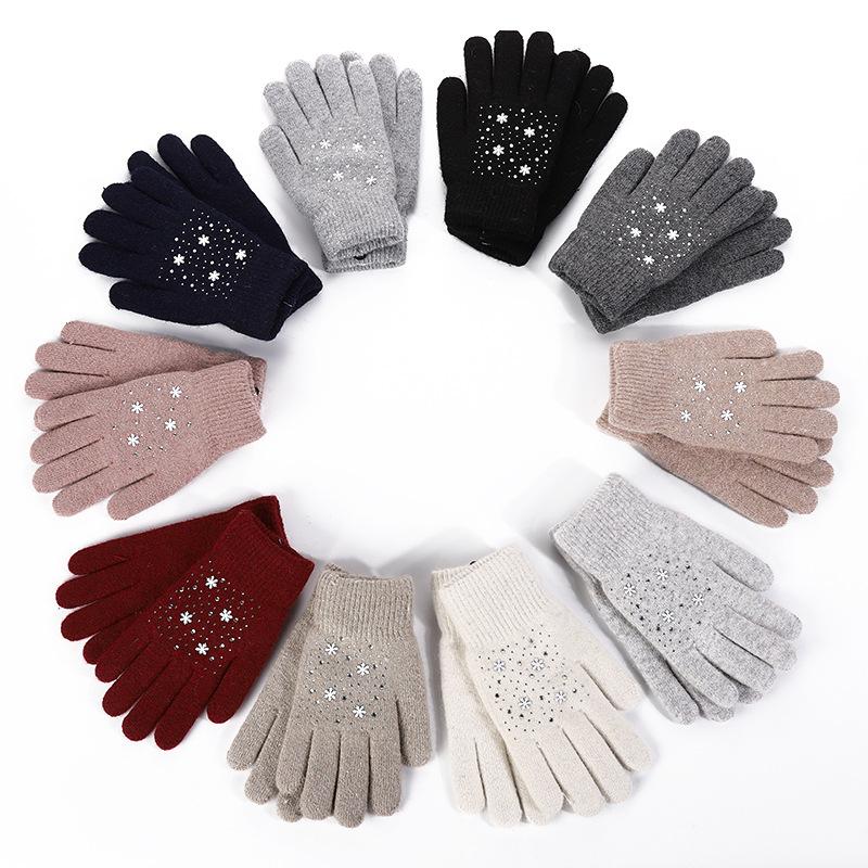 

New knitting warm gloves contracted fashion and velvet upset all over the sky star gloves outdoor warm