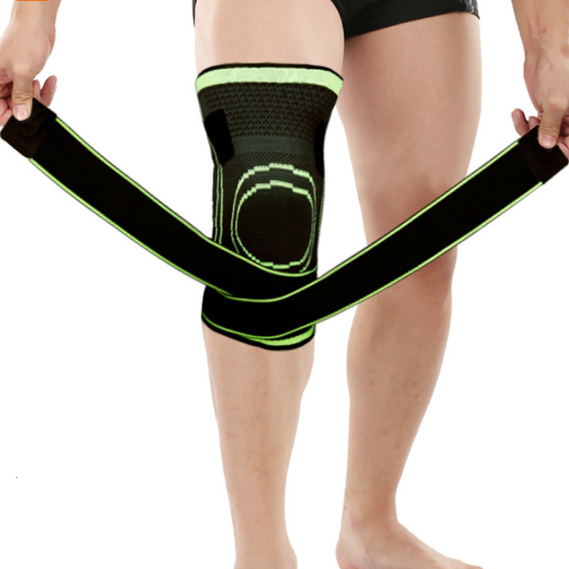 

1PCS Compression Knitting Knee Pad Support Breathable Cycling Basketball Workout Knee Brace Bandage Wrap Protector Sleeve Guard, Green