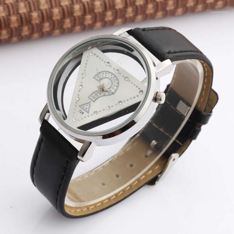 

Fashion Womage Brand Trend Women Watches Ladies Triangle Rhinestone Transparent Quartz Casual Wristwatch Femme Relogio Feminino1, Red