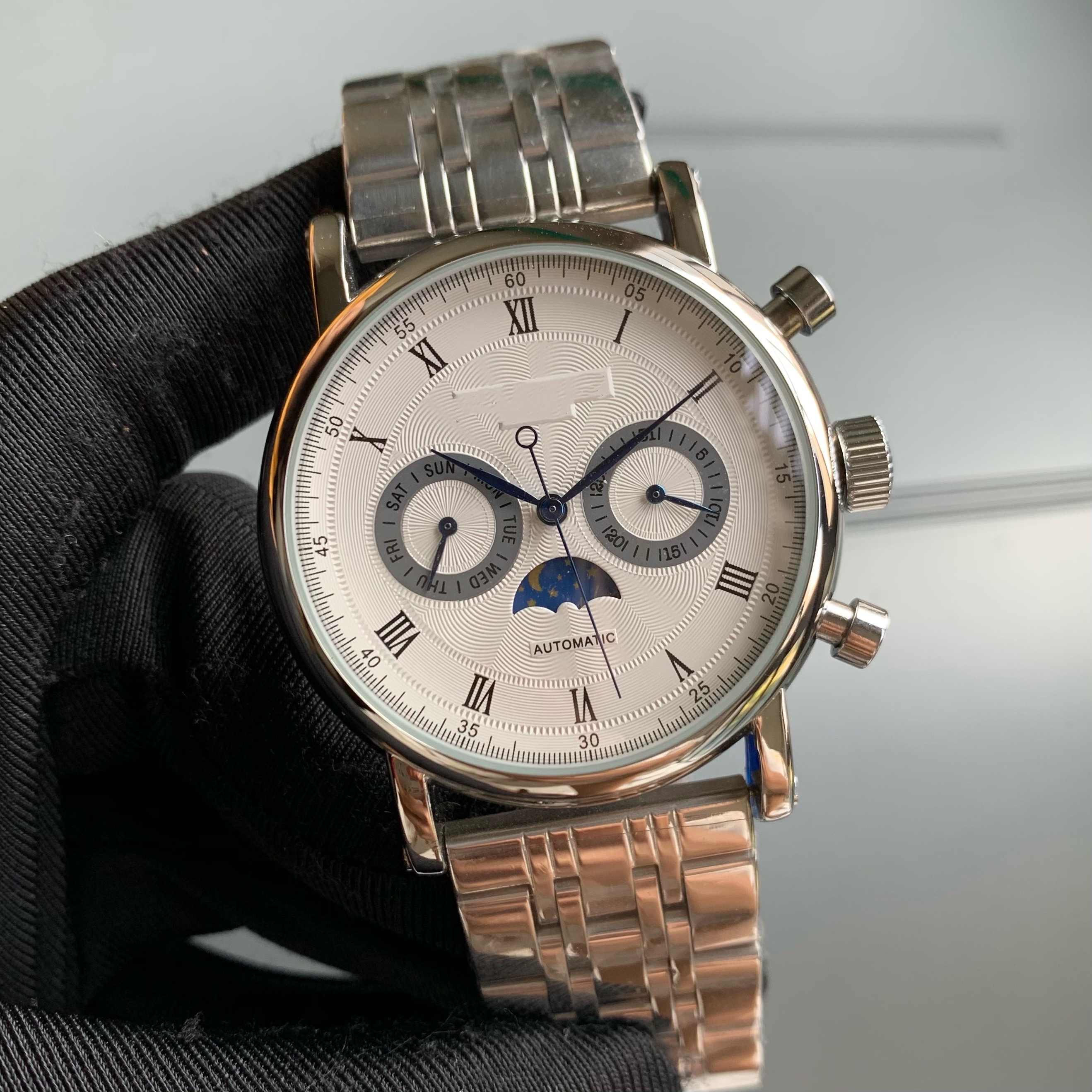 

Automatic Mechanical Movement Watch Men's Luxury Brand With Month Week Calendar Multi Function Fashion Style Crystal Glass Is Not Easy To Scratch, Customize