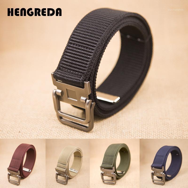 

Military Tactical Waist Belt Man Travel Black Double Ring Buckle Nylon Canvas Army Belts For Men Women Jeans, Black;brown