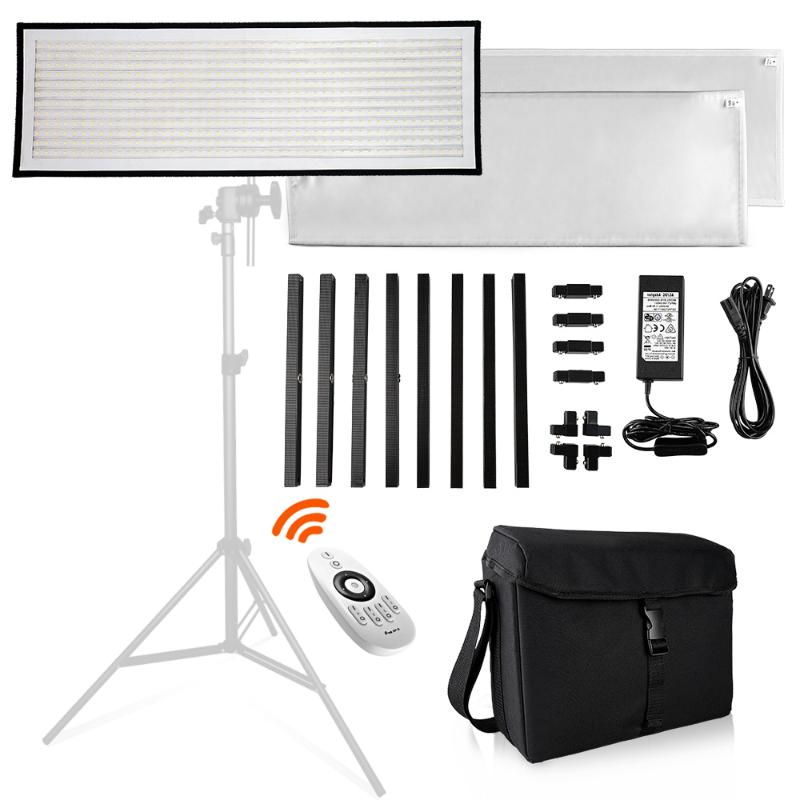 

Travor FL-3090 1x3' 30x90cm Daylight LED Light Panel 5500K Dimmable Photography Light with Soft Cloth Remote Control and Bag