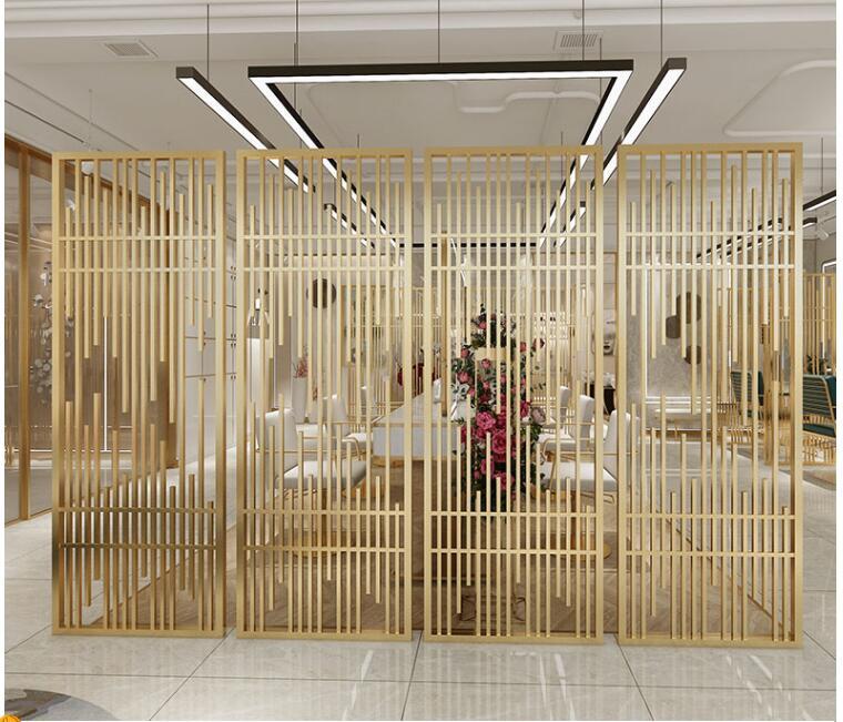 

Wrought iron Nordic golden screen simple and light luxury partition barber beauty makeup shop partition