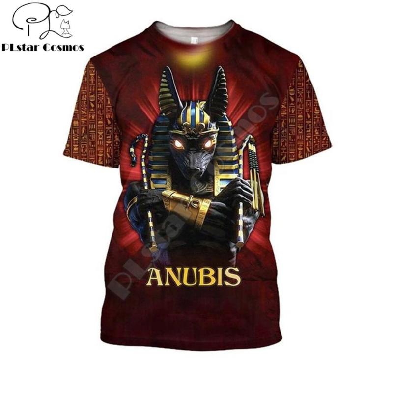 

Men's T-Shirts Ancient Egypt Pharaoh Eye Of Horus Anubis Face 3D Printed Men T Shirt Harajuku Fashion Short Sleeve Summer Unisex Tshirt, White;black