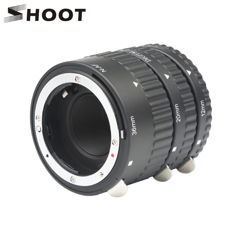 

SHOOT Auto Focus Macro Extension Tube Ring Set 12 20 36mm Adapter Ring for D5600 D5300 D7200 DSLR AF AF-S DX G Camera Lens