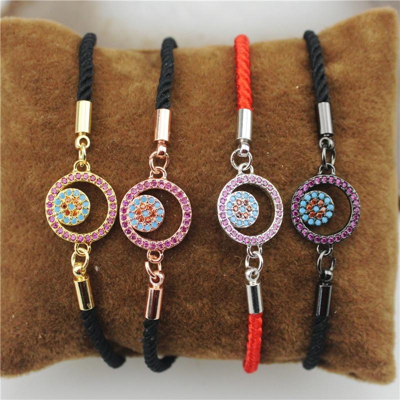 

adjustable 10pcs/lot Cubic zirconia micro pave charm bracelet,rope with cz connector bracelet,handmade diy jewelry