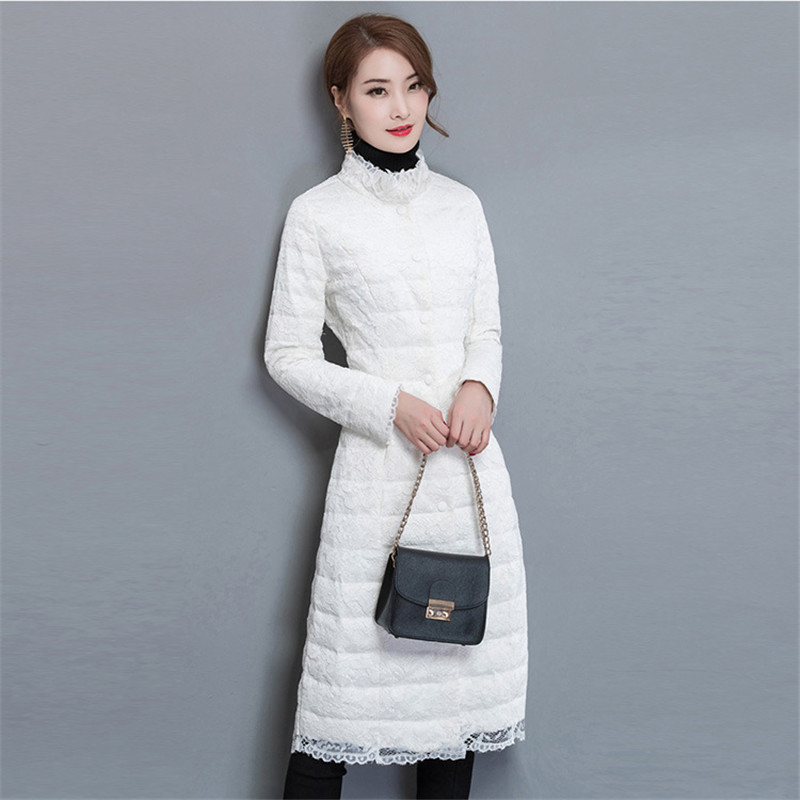 

2021 New Autumn Fashion Winter Parka Female Cotton Culverts Thin Grey Lace Jacket Women's Clothing Mujer Wxf621 Gxjr, Black
