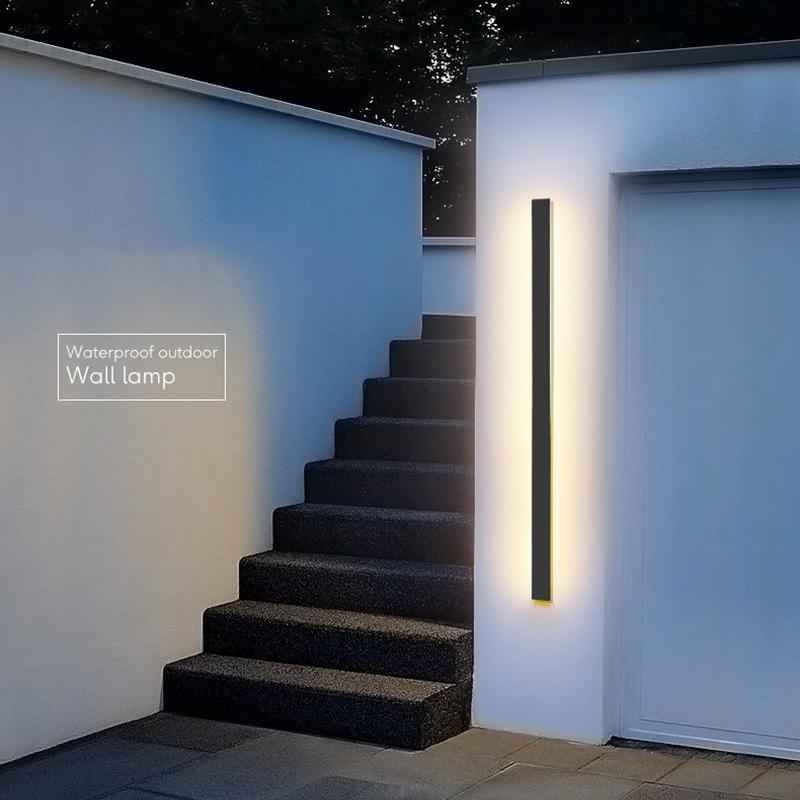 

Outdoor waterproof LED wall lamp Acrylic and iron modern indoor Strip bracket light for patio villa Fence illumination fixture