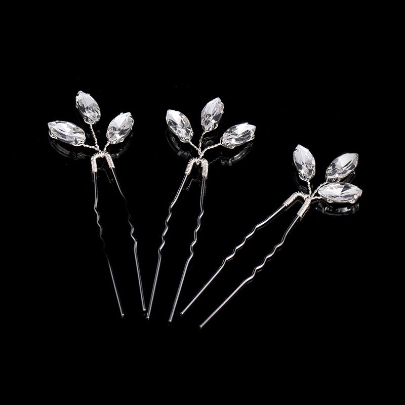 

1PCS 2021 Brisal Wedding Shiny Hair Fork Silvery Crystal Head Fork Ornaments Romantic Queen Prince New Bride Headdress Hairpins