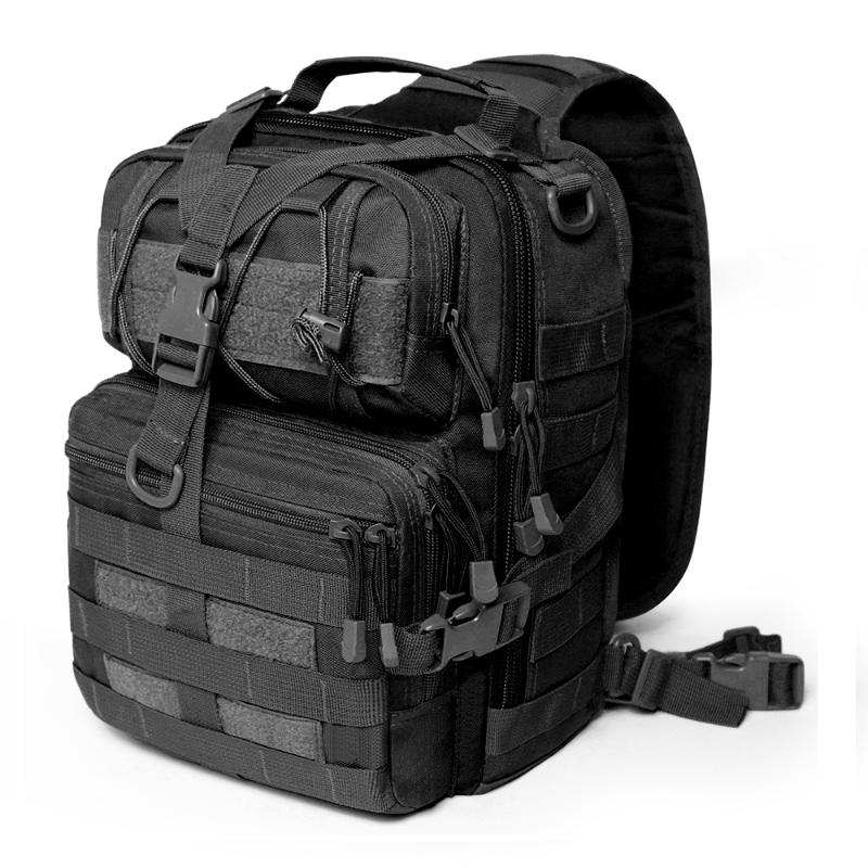 

20L Army Tactical Shoulder Bag Small Sling Backpacks For Man Molle Assault Pack Chest Bag Hunting Camping Rucksack, Black