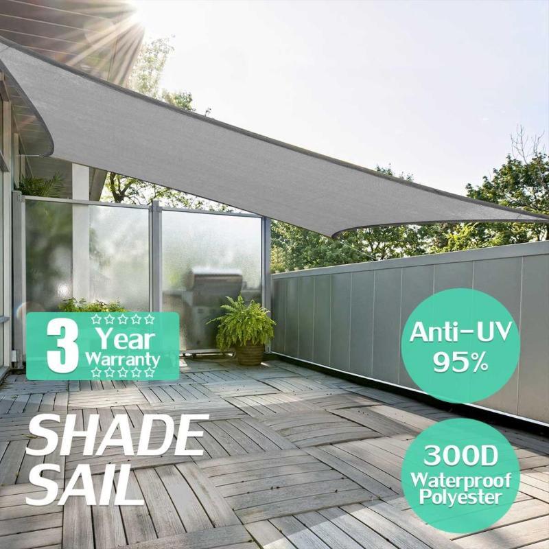 

300D Waterproof Polyester Rectangle Awning Sun shading net Sun Shade Sail Outdoor Shelter Black Grey color1