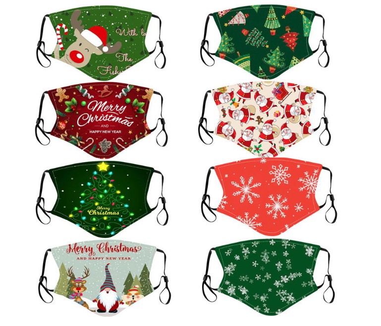 

Christmas mask printed children mask washable cartoon pattern cloth mask Christmas Tree Santa Claus Design masks for child adult