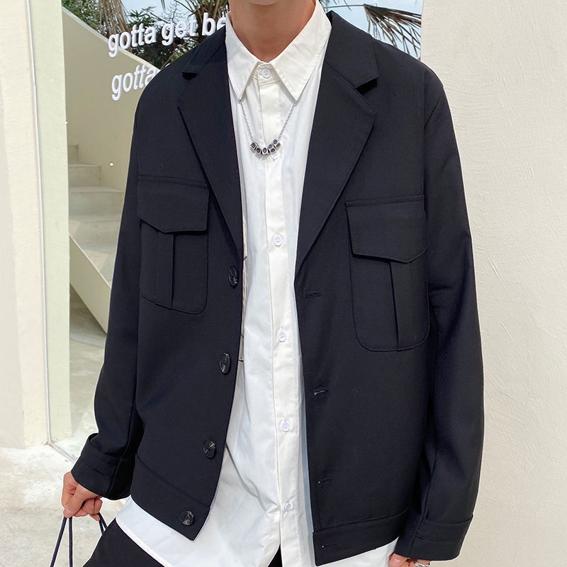

Spring 2021 Men's and Autumn New Jackets Not Iron Youth Coat Clothes TE5U, Gray.