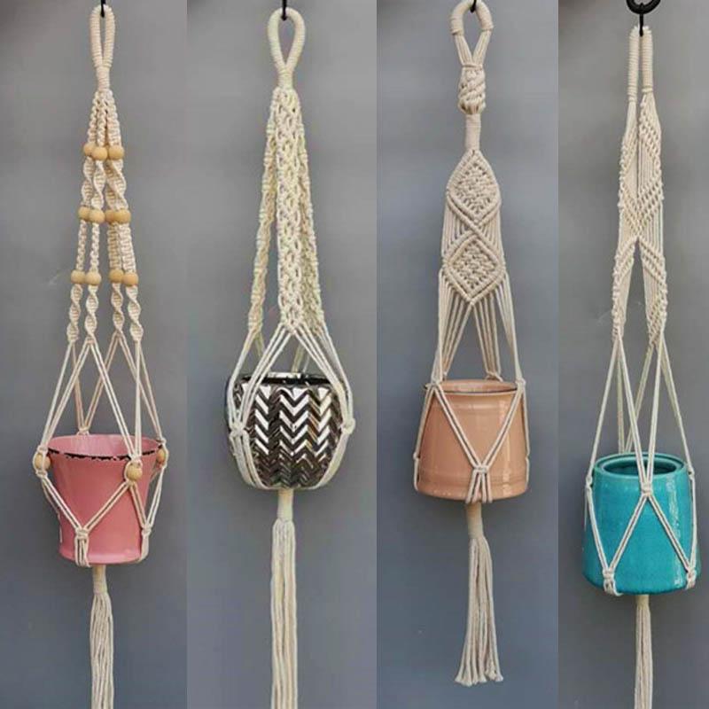

New arrival 100% handmade macrame plant hanger plant hanging pot tray pot hanger hanging