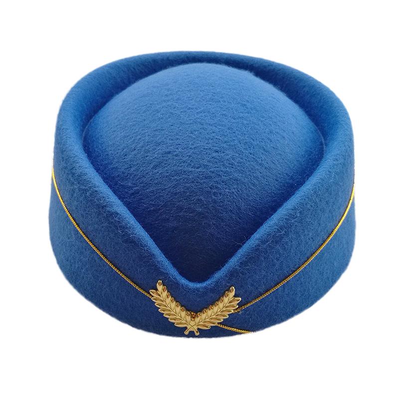

Berets Women Imitation Wool Felt Cap Air Hostesses Beret Ladies Pillbox Hat Sexy Formal Uniform Winter Accessory