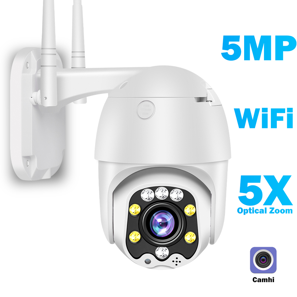 

5MP IP Camera 1080P HD CCTV Camera Outdoor PTZ Security Wireless WIFI Color Night Vision 30M CamHi APP