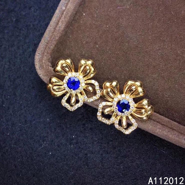 

KJJEAXCMY fine jewelry natural sapphire 925 sterling silver exquisite girl earrings new Ear Studs support test hot selling
