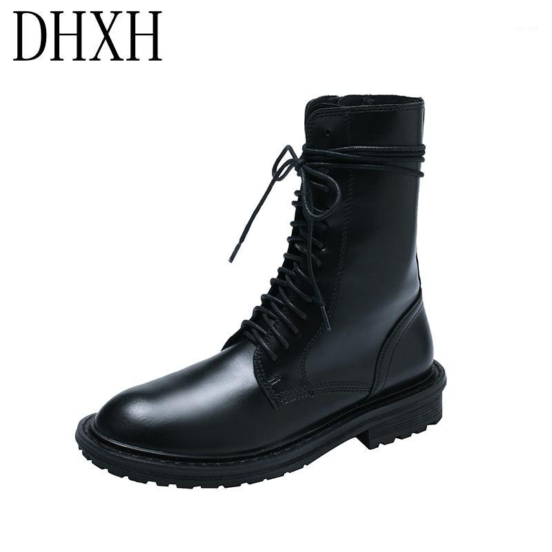 

Spring and autumn motorcycle boots women's fashion flat thick with 2020 lace-up black motorcycle boots comfortable cool girl1