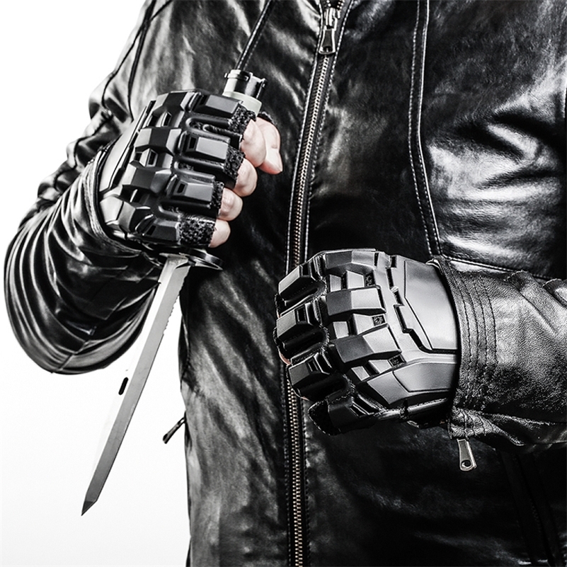 

Tactical Fingerless Gloves Military Army Shooting Paintball Airsoft Bicycle Motorcross Combat Hard Knuckle Half Finger Gloves CS 201224, Blue;gray