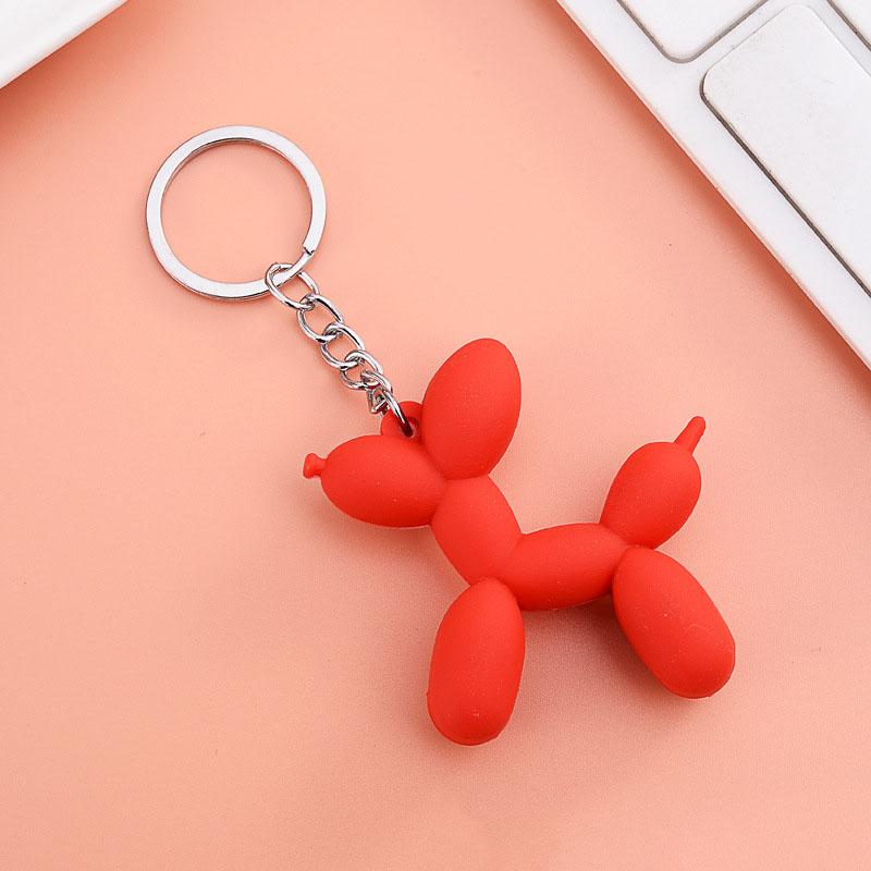 

New Colorful Balloon Dog Keychain for Man Soft Rubber PVC Cute Keychains Women KeyChain Car KeyRing Bag Pendant Phone Charm