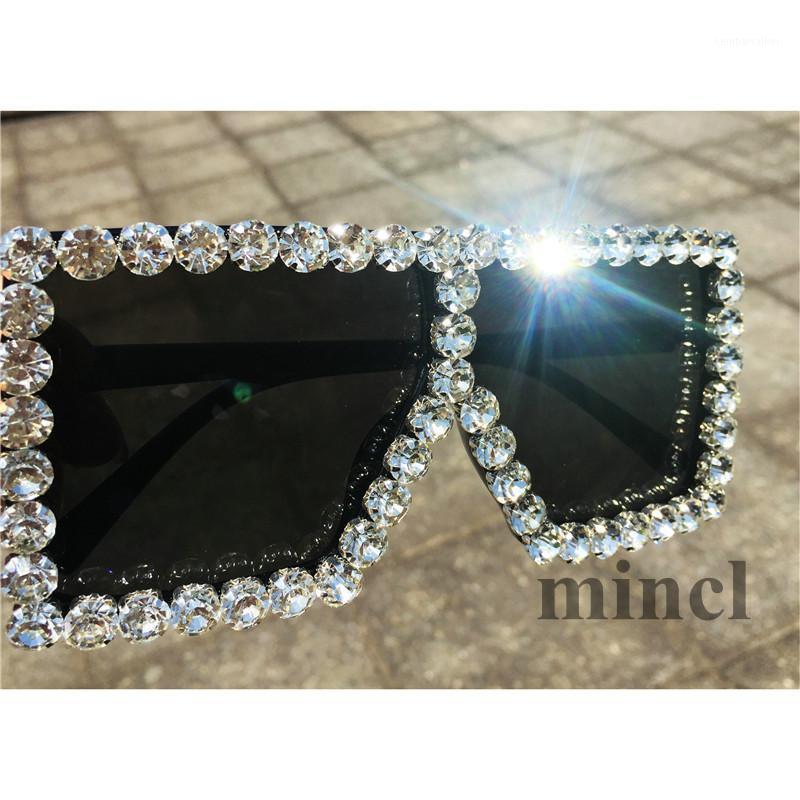 

Sunglasses MINCL Summer Women Brand Designer Retro Rhinestone Luxury Vintage Oversize Fashion Shades Ladies Uv400 NX1