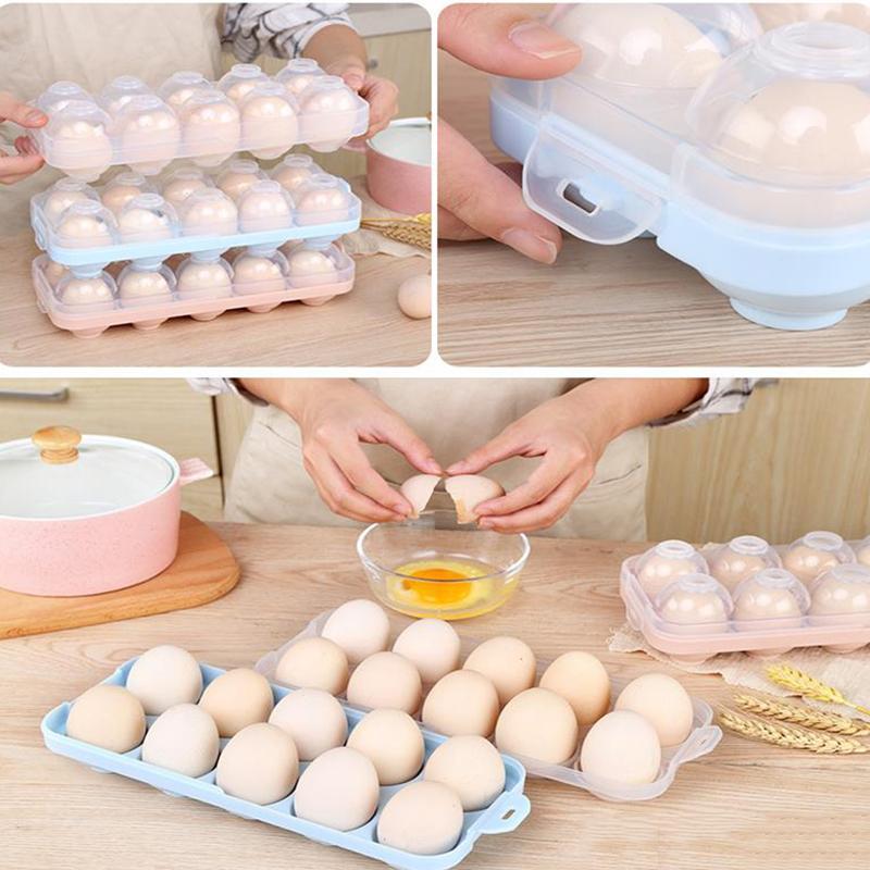 

Convenient Egg Storage Box Kitchen Refrigerator Anti-Collision Tray Plastic Egg Box Refrigerator Rack Kitchen Storage