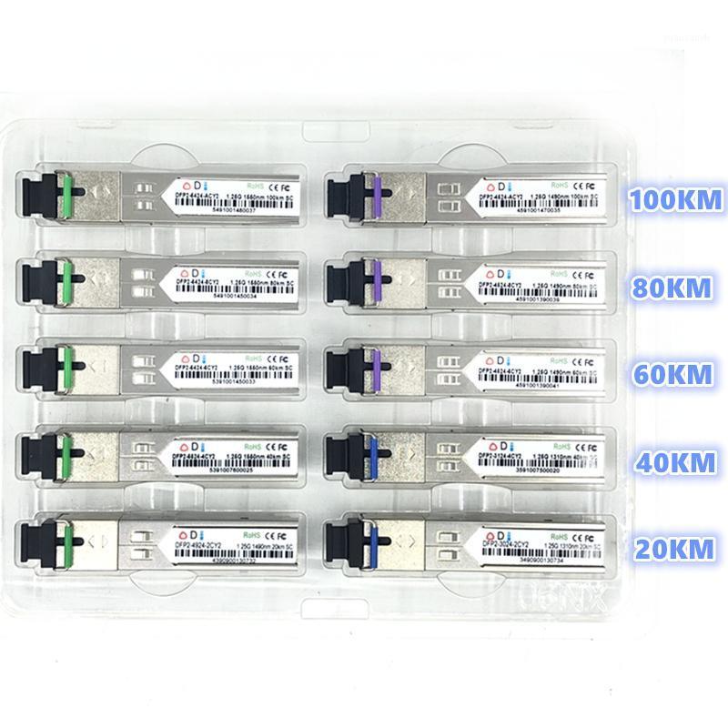 

SC SFP Fiber optic module 1.25G SC 20/40/60/80/100KM 1310/1490/1550nm Single Fiber SFP Optical compatible with Mikrotik1