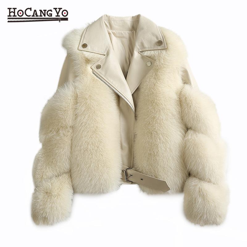 

Luxury Women Natural Fur Coats with Genuine Sheepskin Leather Wholesale Real Fur Jacket Outwear Women Winter Furry Coats, Beige
