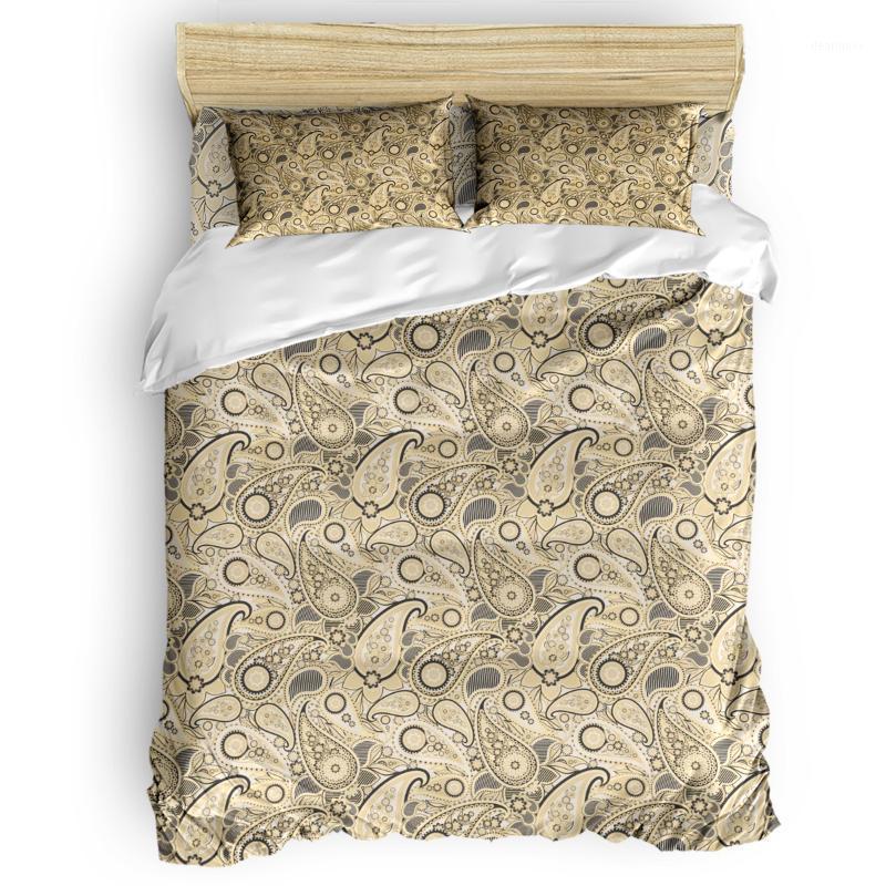 

Mandala Pattern Yellow Duvet Cover Set 2/3/4pcs Bedding Set Bed Sheet Pillowcases Cover1, As pic