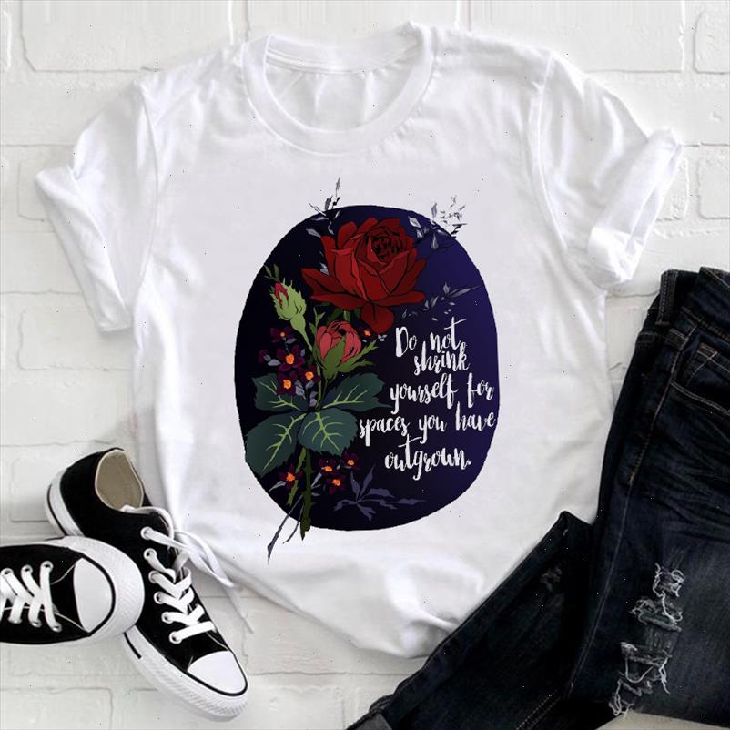 

women 2021 floral flower kawaii girl 90s spring fashion lady clothes print tshirt female tee ladies graphic t shirt, White