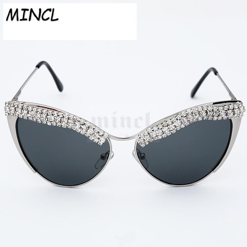 

Sunglasses Luxury Diamond Vintage Sexy Women 2021 Black Frame Cat Sun Glasses UV400 Bling Eyewear Shades FML