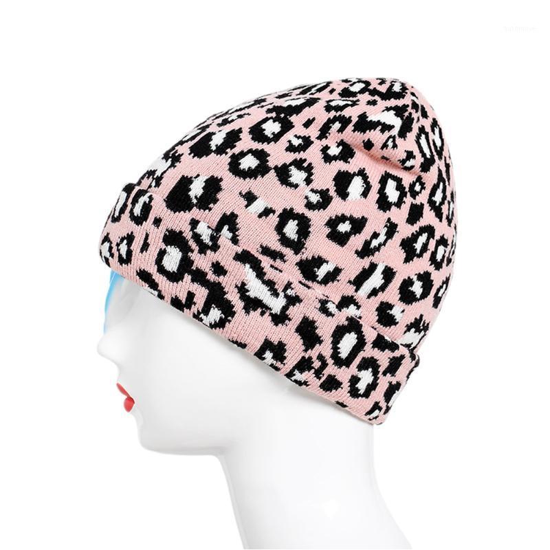 

Women Party Adults Leopard Print Daily Beanie Cap Outdoor Fashion Knit Hat Thick Soft Stretch Autumn Winter Headwear Casual Warm1, White