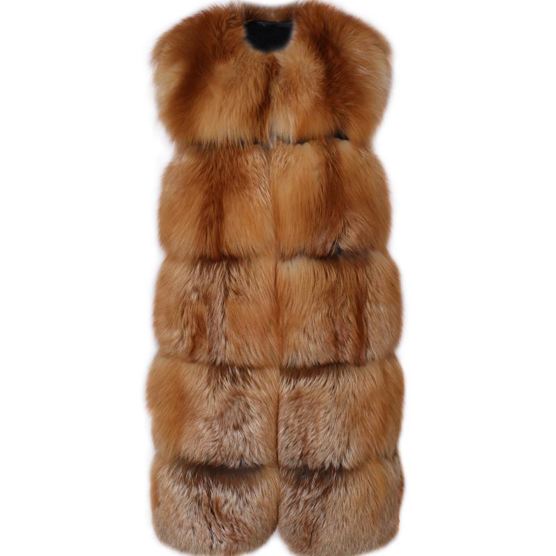

women gilet real ladies natural fur vest long, As picture