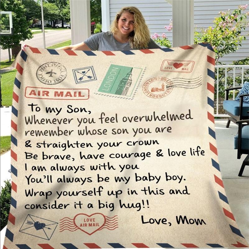 

Fleece Blanket to My Daughter Son Wife Letter Printed Quilts Air Mail Blankets Positive Encourage and Love Gifts1