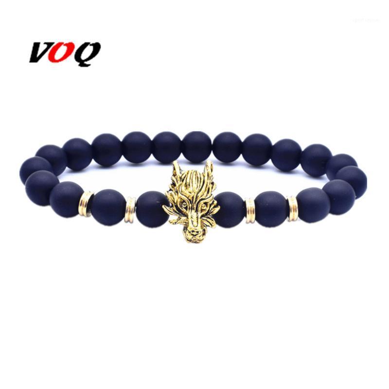 

Animal Wolf Head Bracelet Antique Gold Silver color Accessories Natural Stone Beads Bracelet Men Women Adjustable Jewelry1