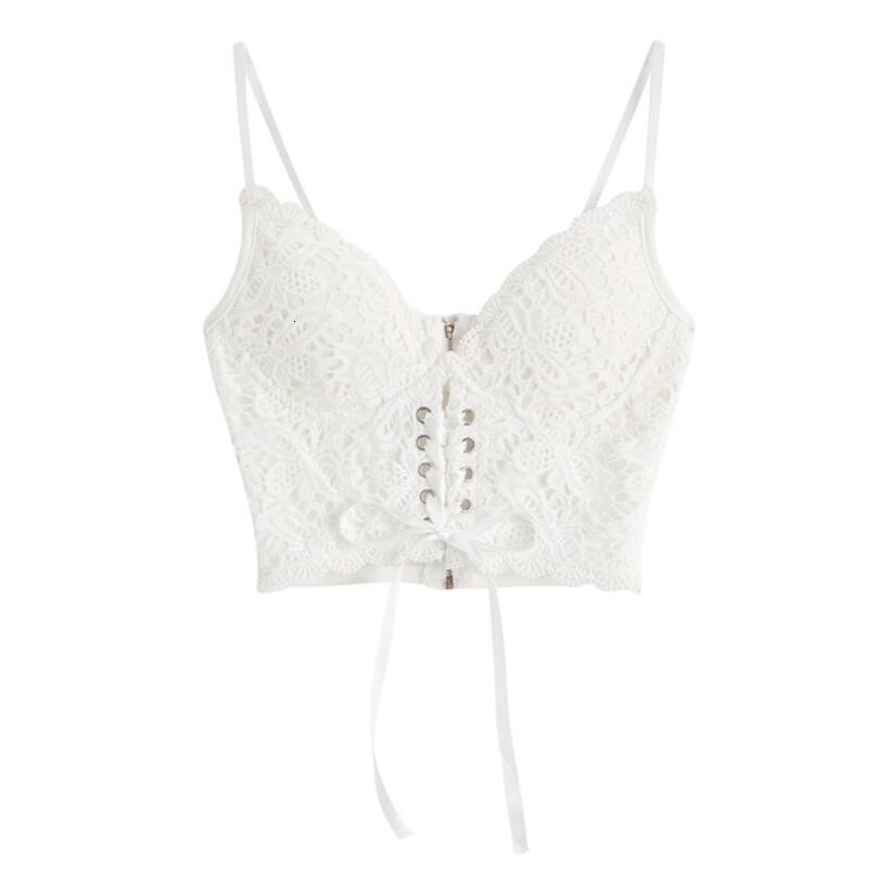 

Women Bustier Lace Fine Vintage Superior Sexy Slingshot Waist Lacy Chest Binder Punk Club Corset Bra 2021 P1655 2ndt, White