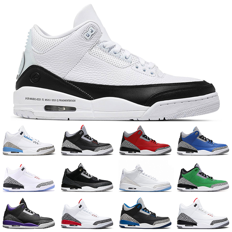 

Men Basketball Shoes Fragment Seoul Court Purple Black Cement Free Throw Line Fire Red 3s UNC Mens Trainer Sports Sneakers