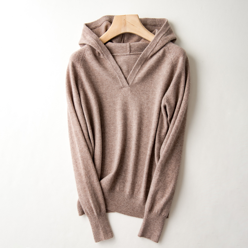 

2021 New 100% Wool Sweater Top Grade Soft Woman Fashion Knitted Hooded Sweaters Winter Jumpers Warm Woolen Knit Cloth 1hdc, As picture6